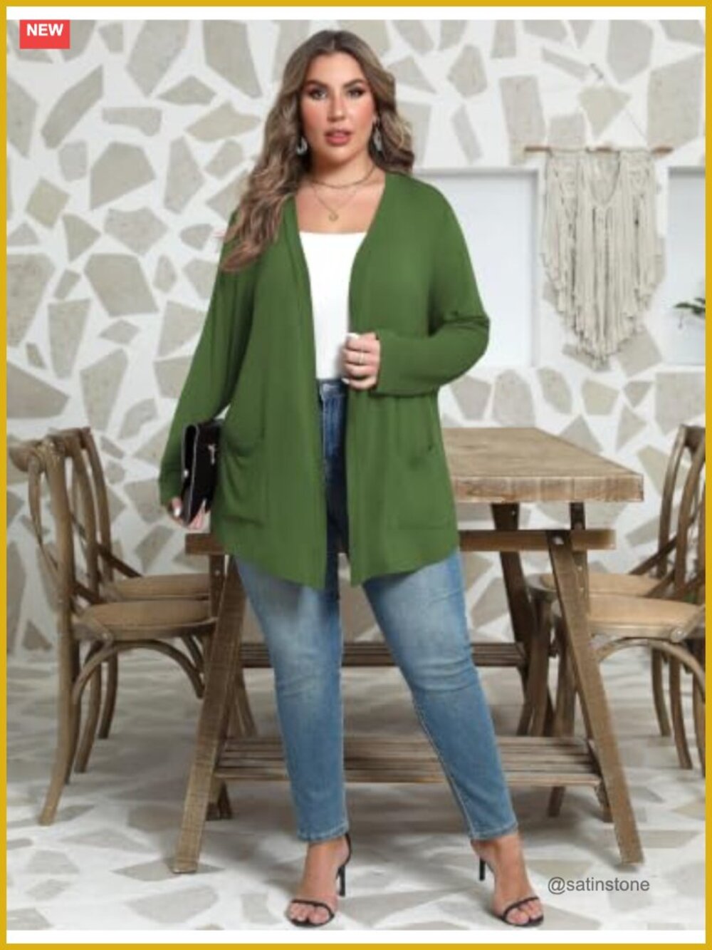 Plus Size Lightweight Cardigan Soft with Pockets 1X-5X - Picture 4 of 6